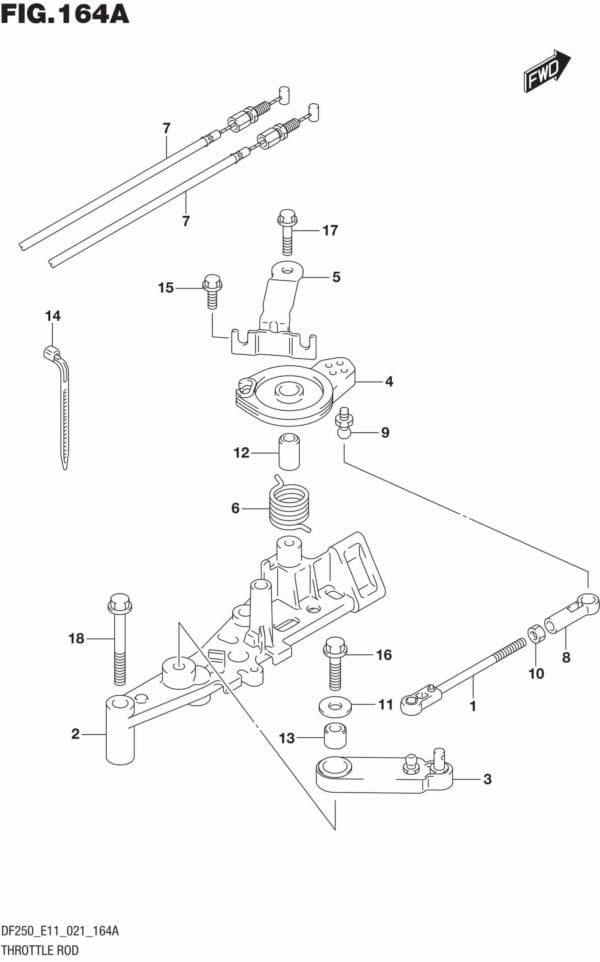 DF200/225/250-140001 Throttle Rod