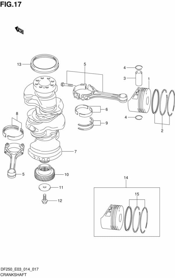 DF200/225/250-410001 Crankshaft (DF200Z E03)