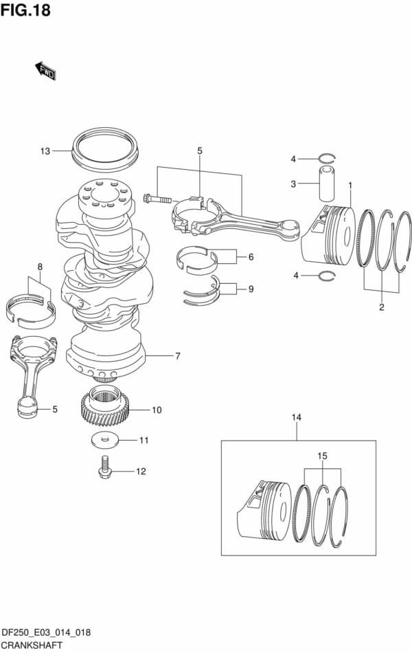 DF200/225/250-410001 Crankshaft (DF225T E03)