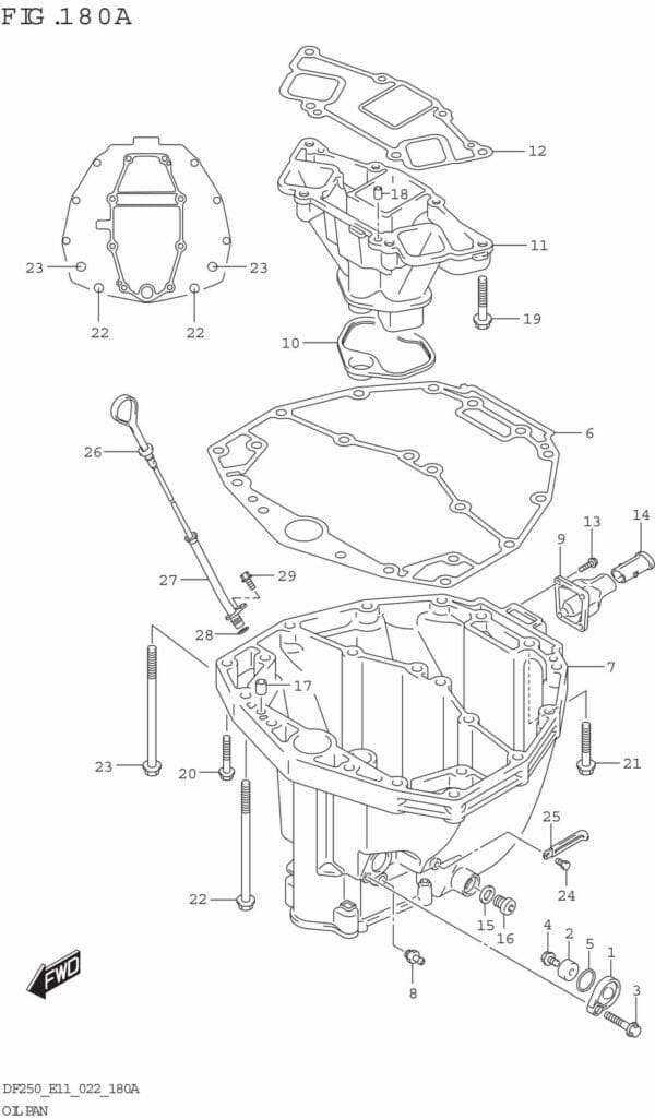 DF200/225/250-240001 Oil Pan