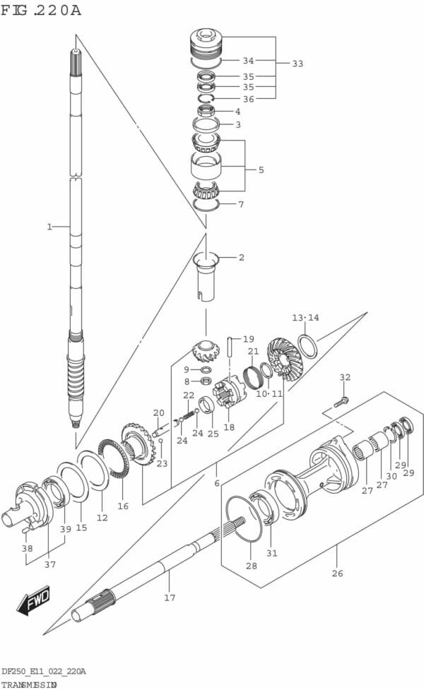 DF200/225/250-240001 Transmission (DF200T)