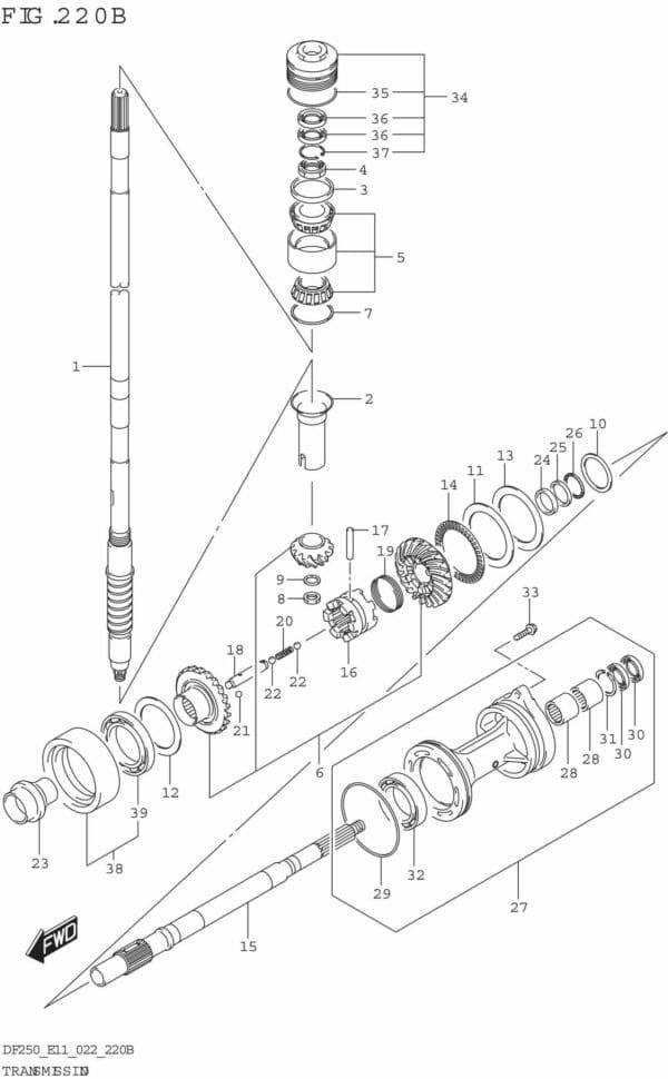 DF200/225/250-240001 Transmission (DF200Z)