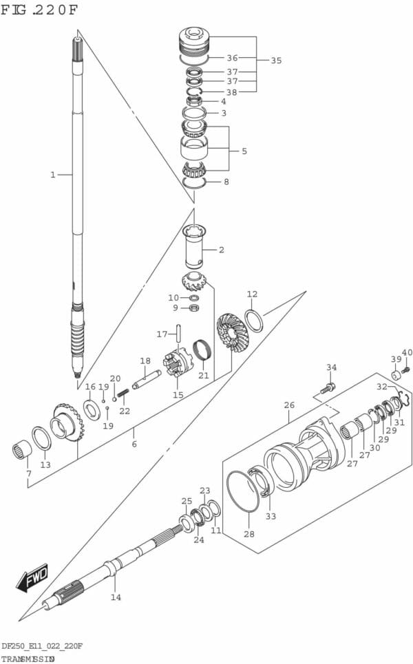 DF200/225/250-140001 Transmission (DF250ST)