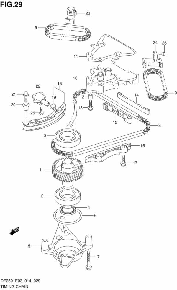 DF200/225/250-410001 Timing Chain (DF250ST E03)