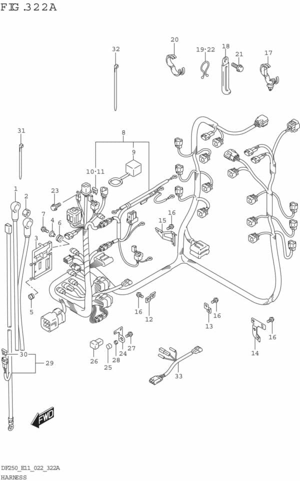 DF200/225/250-240001 Harness (DF200T DF200Z)