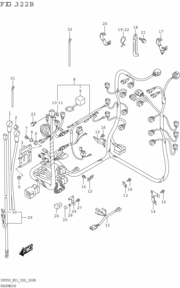 DF200/225/250-140001 Harness (DF225T DF225Z)