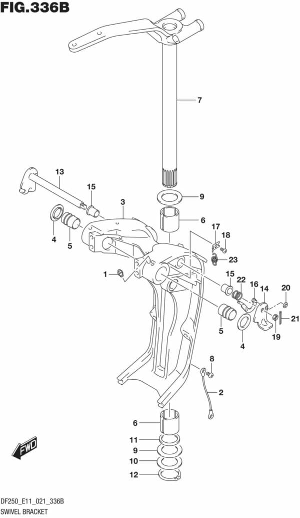 DF200/225/250-140001 Swivel Bracket (W/TRANSOM(X) W/TRANSOM(XX))