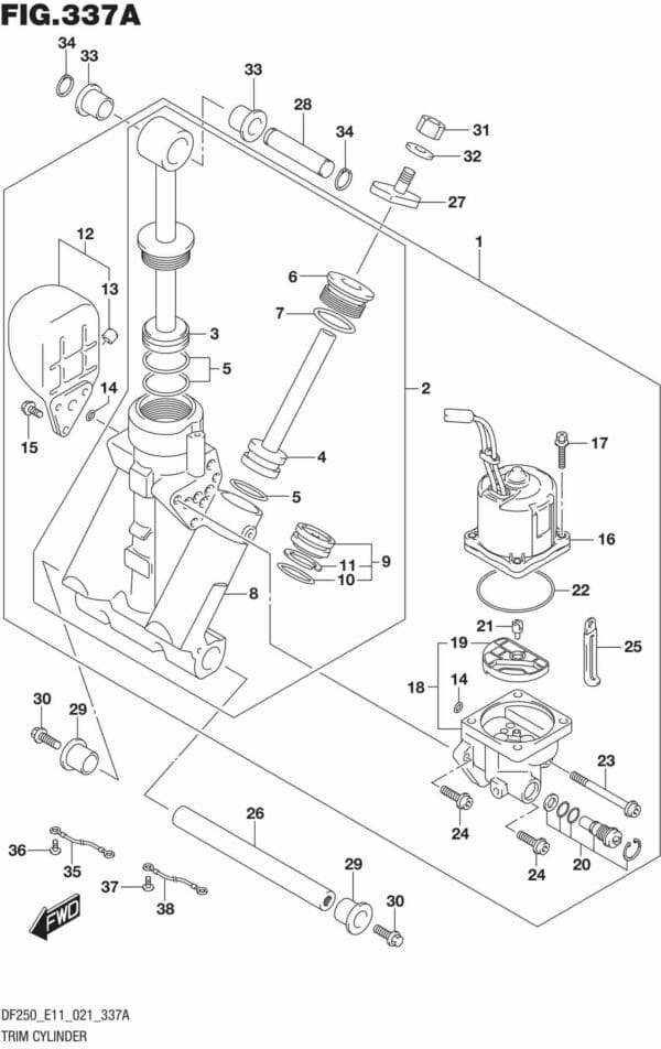 DF200/225/250-140001 Trim Cylinder (W/TRANSOM(L))