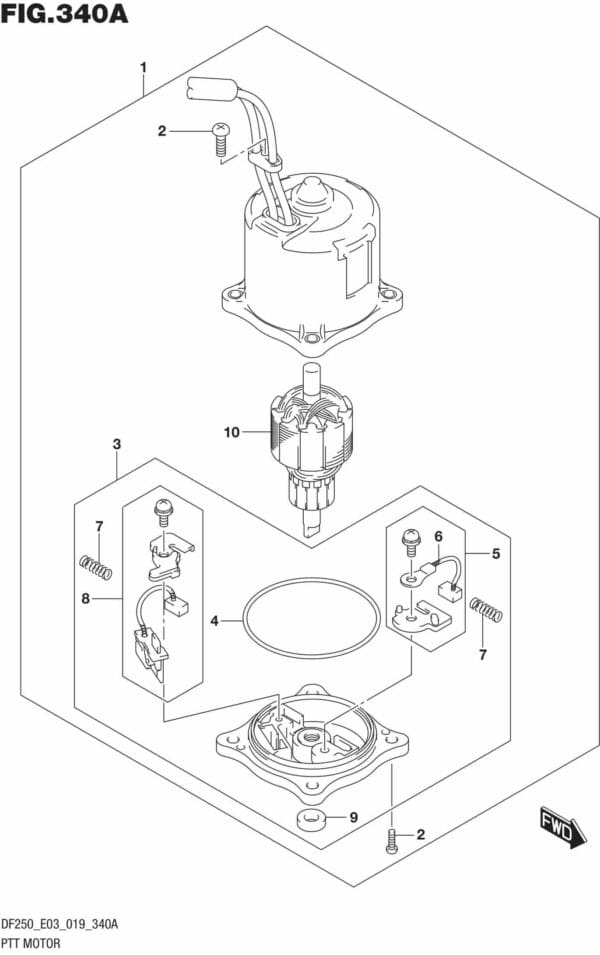 DF225T,Z,250T,Z,ST-910001 PTT Motor TRANSOM(L)