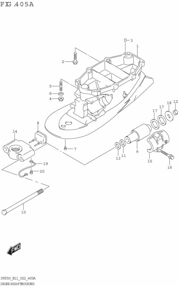 DF200/225/250-240001 Drive Shaft Housing (DF200T:L-TRANSOM)