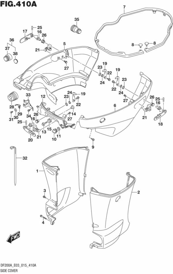 DF200AT,AZ-510001 Side Cover (DF200AT E03)