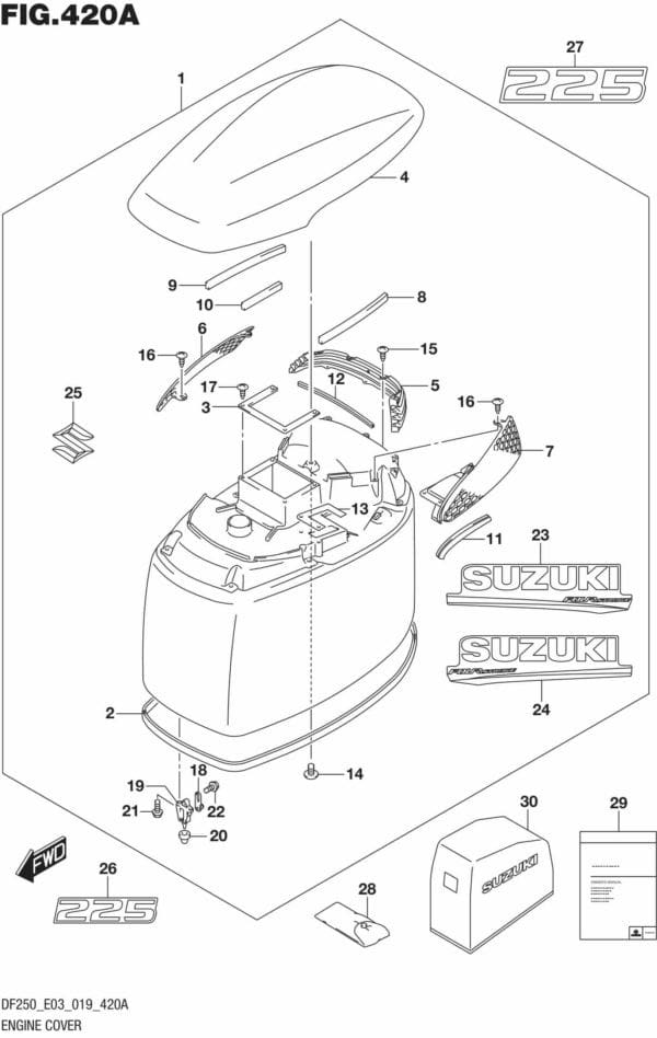 DF225T,Z,250T,Z,ST-910001 Engine Cover (DF225T)(DF225Z)