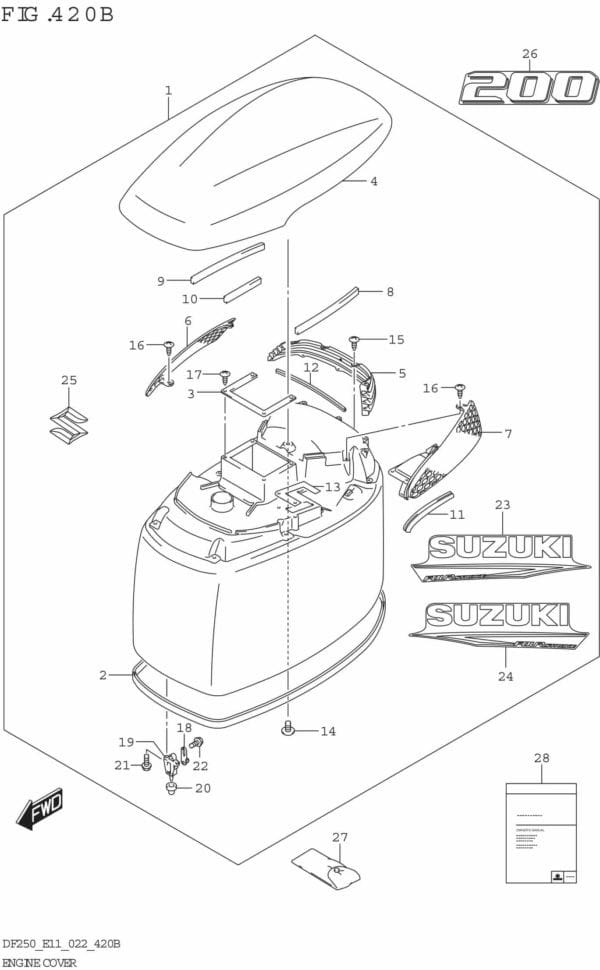 DF200/225/250-240001 Engine Cover ((DF200T DF200Z):021)