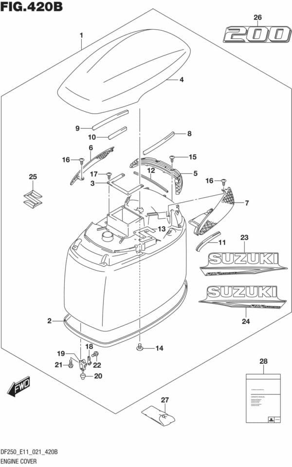 DF200/225/250-140001 Engine Cover ((DF200T DF200Z) 021)