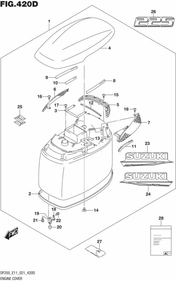 DF200/225/250-140001 Engine Cover ((DF225T DF225Z) 021)