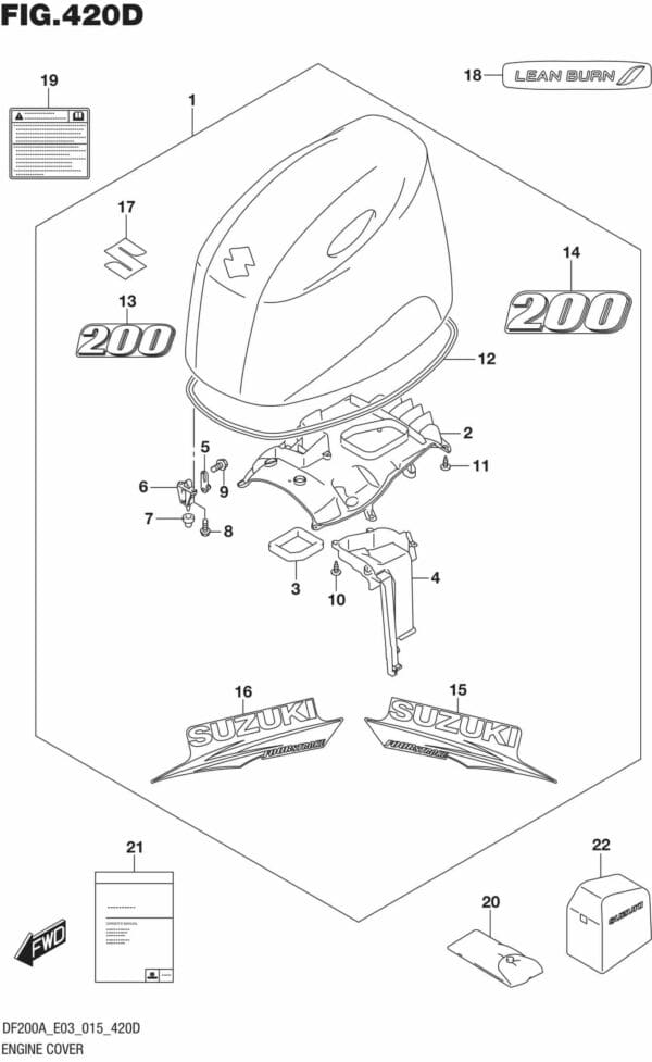 DF200AT,AZ-510001 Engine Cover (FOR Y5S) (DF200AZ E03)