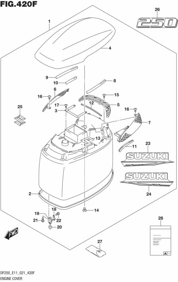 DF200/225/250-140001 Engine Cover ((DF250T DF250Z) 021)