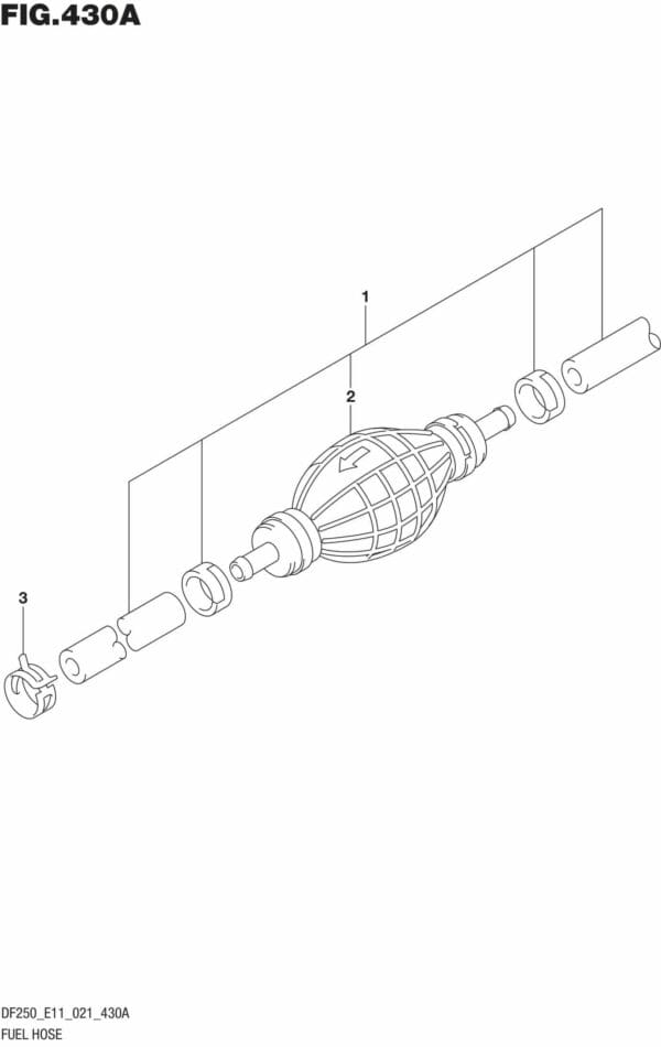 DF200/225/250-140001 Fuel Hose (E01 E11 E40)