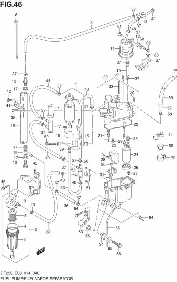 DF200/225/250-410001 Fuel Pump/Fuel Vapor Separator (DF250ST E03)