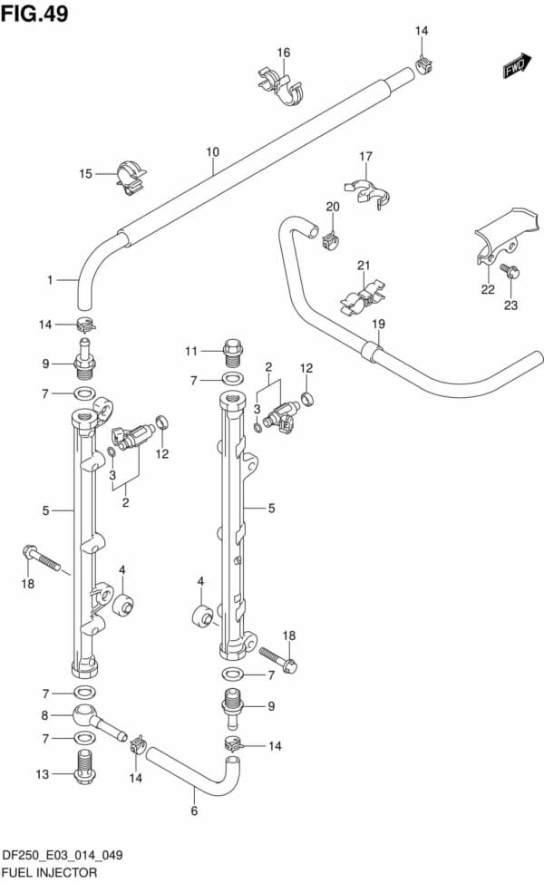 DF200/225/250-410001 Fuel Injector (DF225T E03)