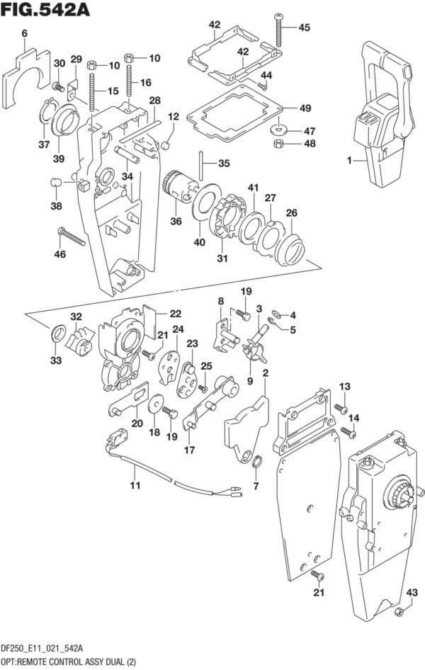 DF200/225/250-140001 OPT: Remote Control Assy Dual (2)