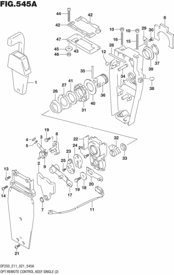 DF200/225/250-140001 OPT: Remote Control Assy Single (2)