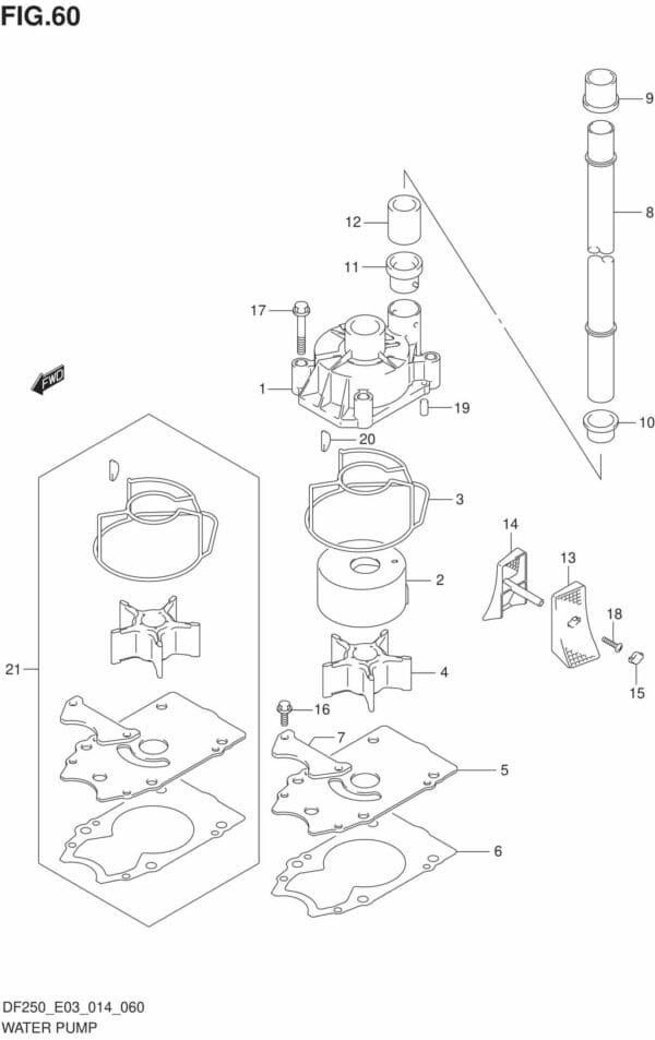 DF200/225/250-410001 Water Pump (DF250ST E03)