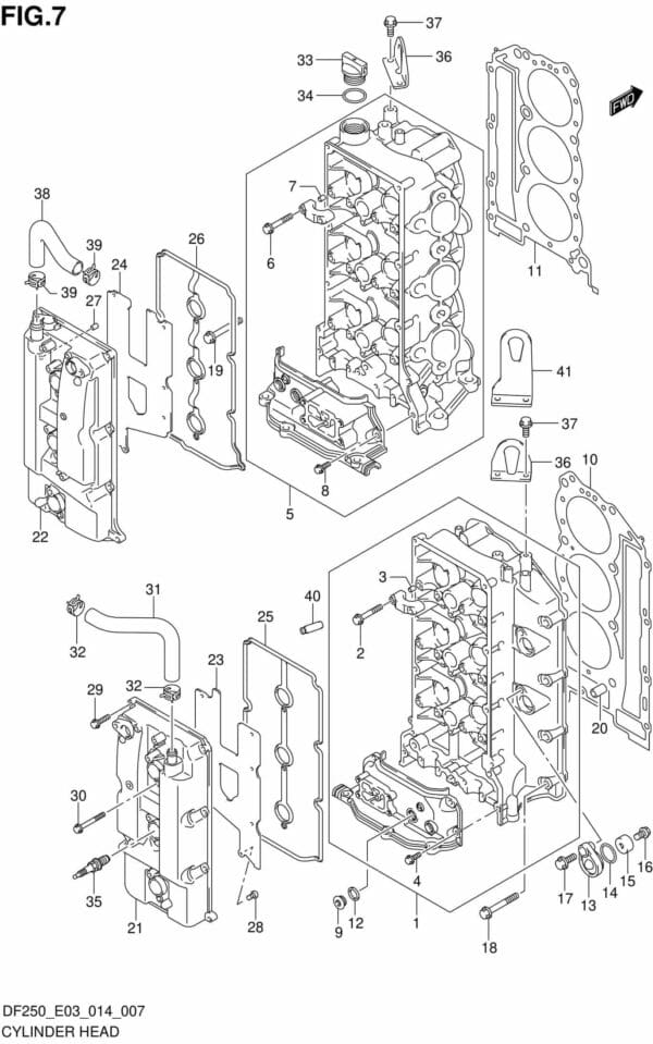 DF200/225/250-410001 Cylinder Head (DF250ST E03)