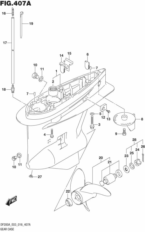 DF200AT,AZ-610001 Gear Case (DF200AT E03)