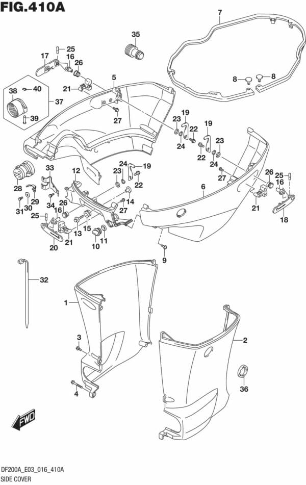 DF200AT,AZ-610001 Side Cover (DF200AT E03)