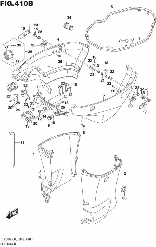 DF200AT,AZ-610001 Side Cover (DF200AZ E03)