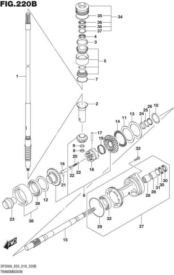 DF200AT,AZ-610001 Transmission (DF200AZ E03)