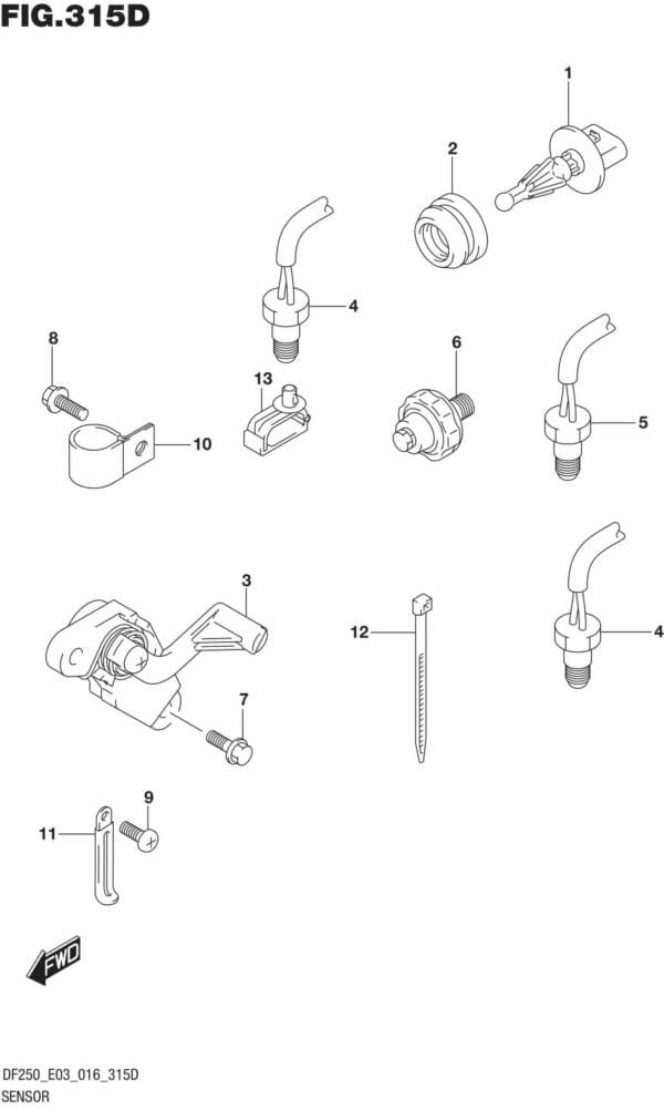 DF200T,Z,225T,Z,250T,Z,ST-610001 Sensor (DF225Z E03)