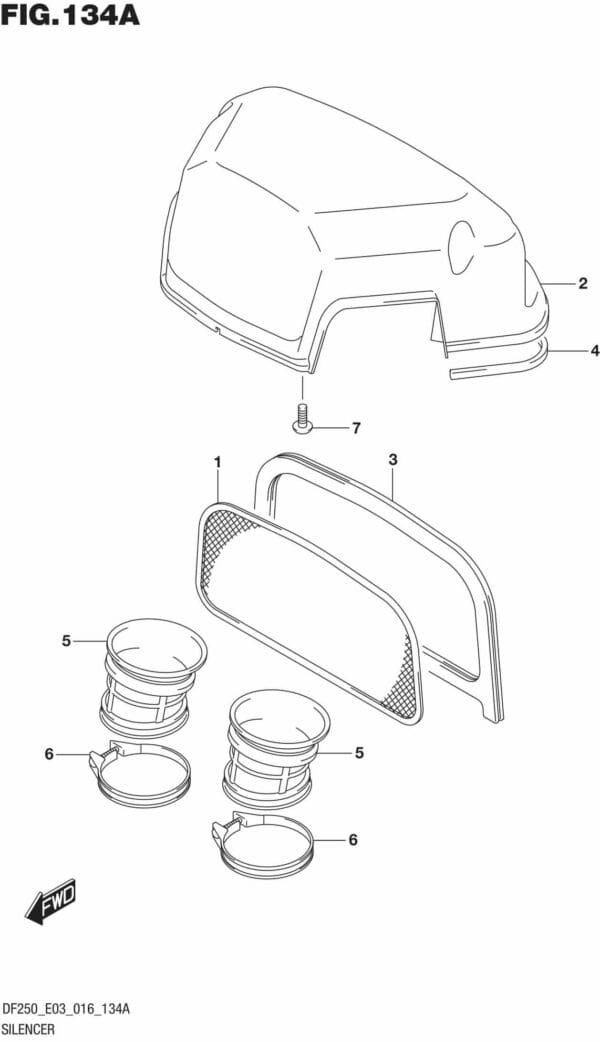 DF200T,Z,225T,Z,250T,Z,ST-610001 Silencer