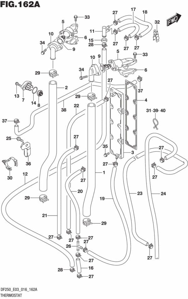 DF200T,Z,225T,Z,250T,Z,ST-610001 Thermostat (DF200T E03)