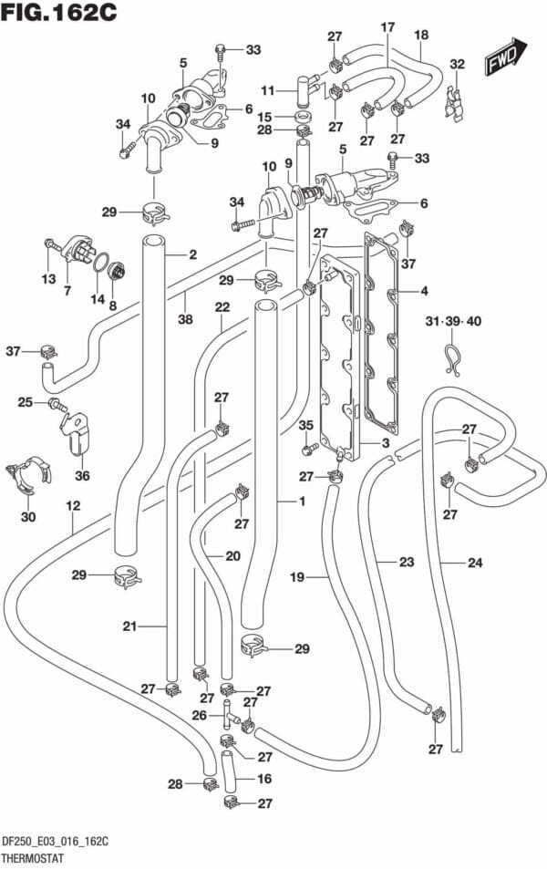 DF200T,Z,225T,Z,250T,Z,ST-610001 Thermostat (DF225T E03)