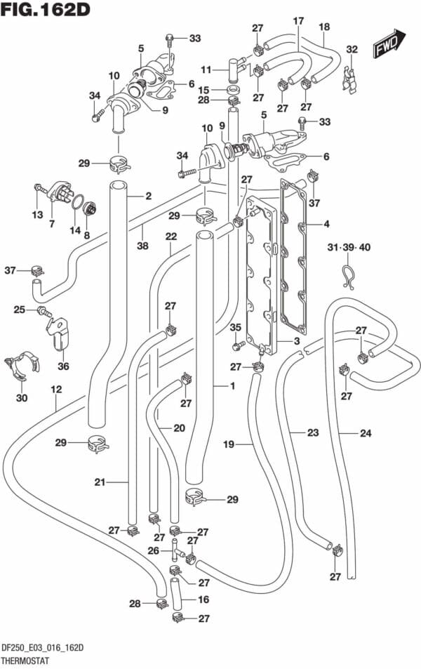 DF200T,Z,225T,Z,250T,Z,ST-610001 Thermostat (DF225Z E03)