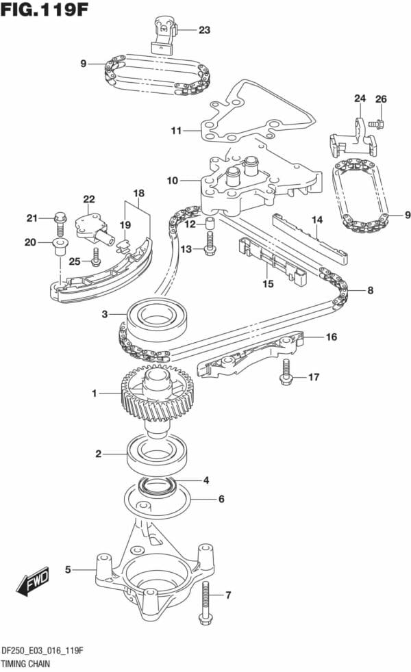 DF200T,Z,225T,Z,250T,Z,ST-610001 Timing Chain (DF250Z E03)