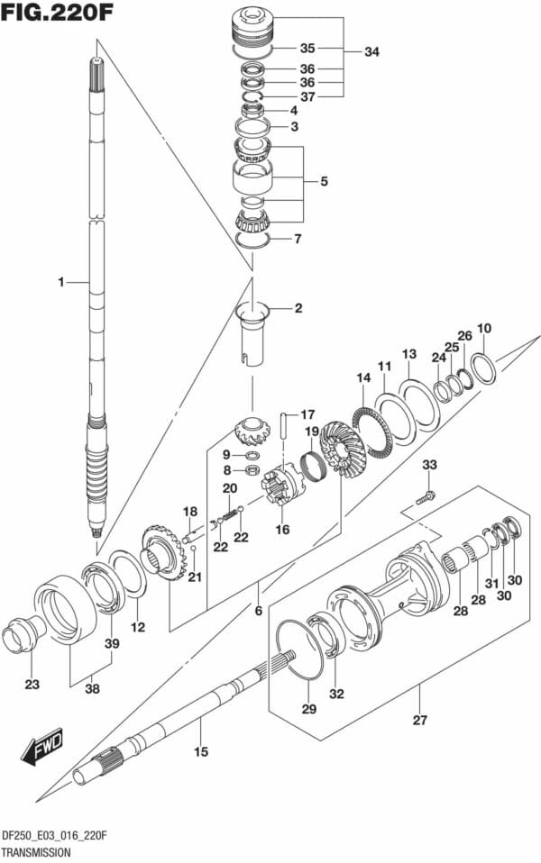 DF200T,Z,225T,Z,250T,Z,ST-610001 Transmission (DF250Z E03)