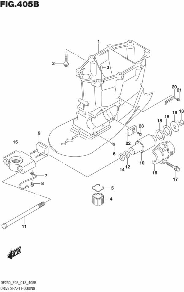 Drive Shaft Housing Transom(X) (DF200T)(DF200Z)