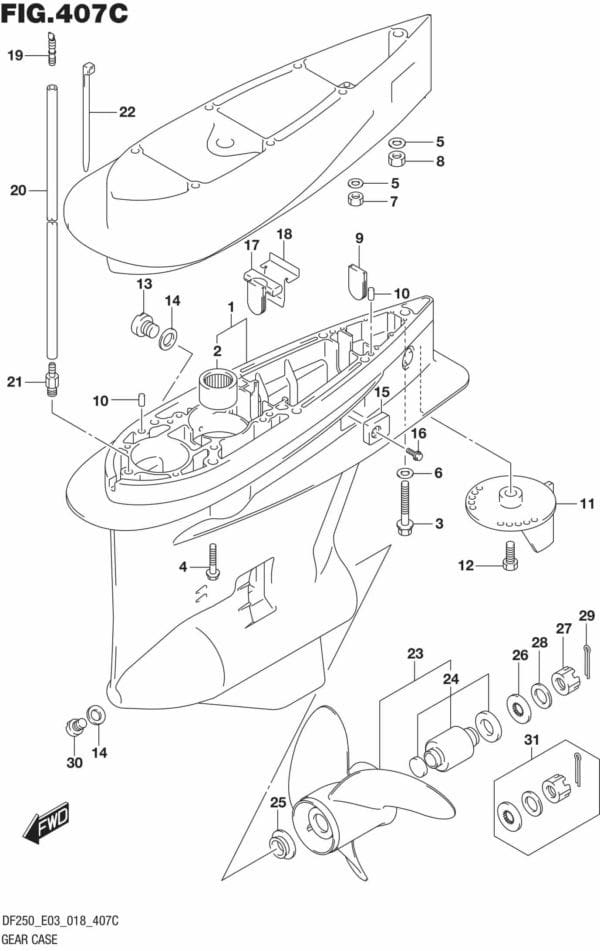 Gear Case (DF225T)(DF250T)