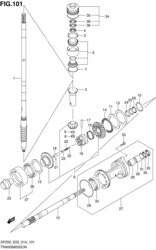 DF200/225/250-410001 Transmission (DF225Z E03)