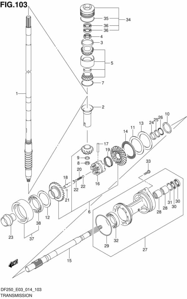 DF200/225/250-410001 Transmission (DF250Z E03)