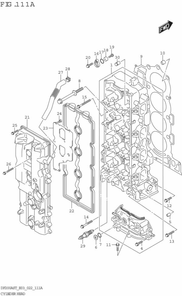 DF150AST,200AST-240001 Cylinder Head (DF200AST)