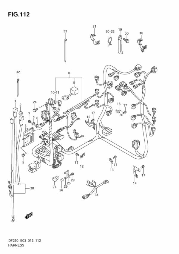 DF200/225/250 310001 Harness (DF225Z)