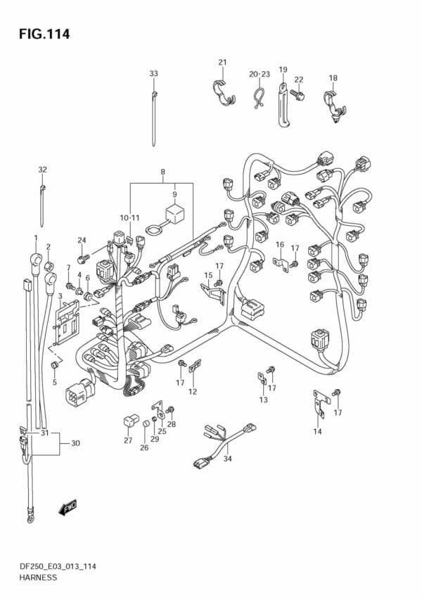 DF200/225/250 310001 Harness (DF250Z)