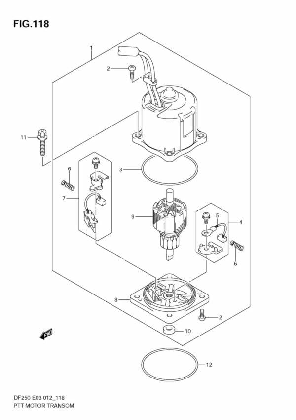 DF200/225/250 210001 PTT Motor TRANSOM(X) (DF200Z E3)