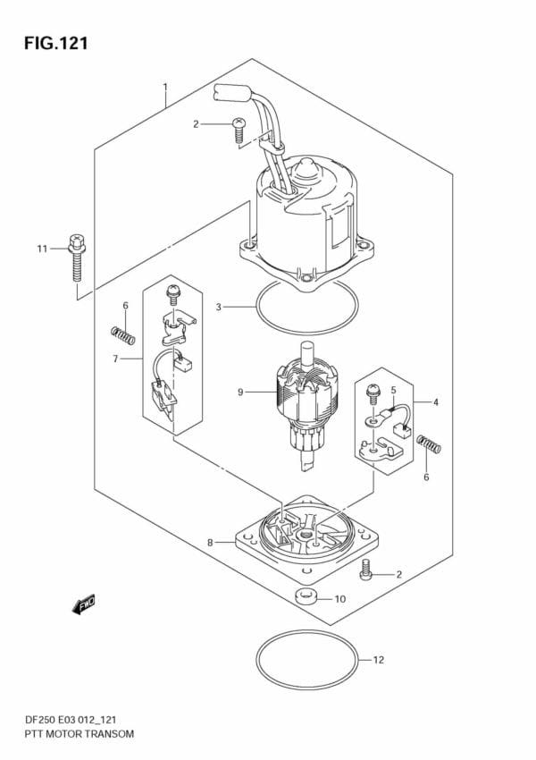 DF200/225/250 210001 PTT Motor TRANSOM(X,XX) (DF250T E3)