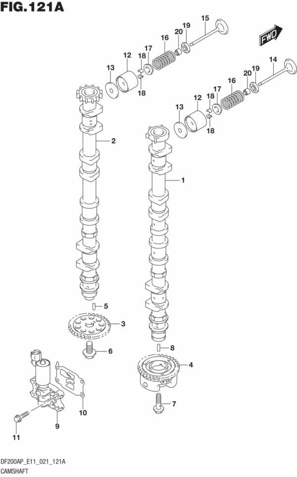 DF150AP,175AP,200AP-140001 Camshaft (DF200AP)