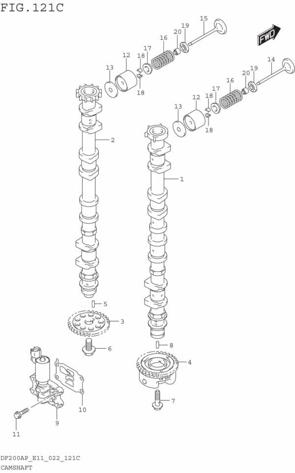 DF150AP,175AP,200AP-240001 Camshaft (DF150AP)